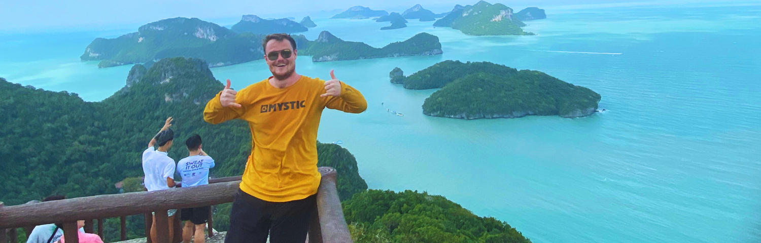 Author taking a tumbs up picture in Mu Ko Ang Thong National Marine Park