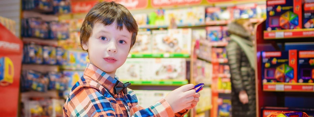 Boy in toy store