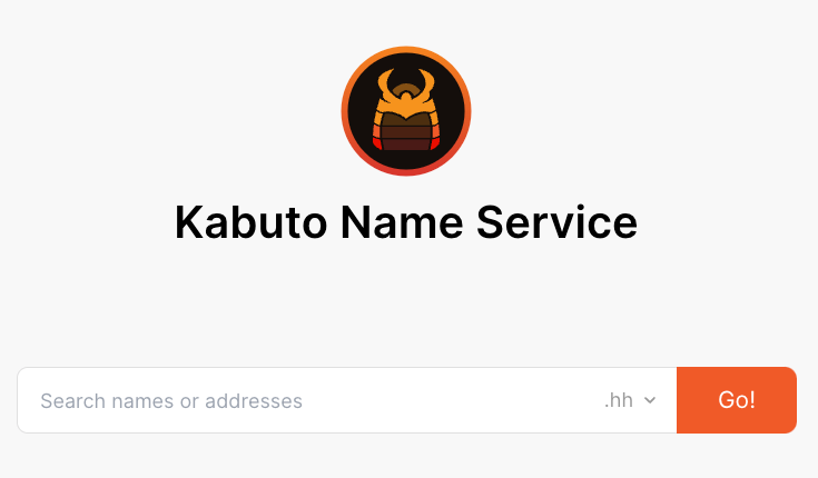 The search bar for Kabuto Name Service