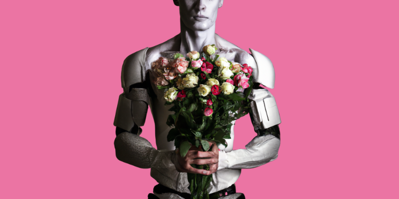 Cyborg male model with flowers — ChatGPT Is a Better Boyfriend Than You (Here’s Why)