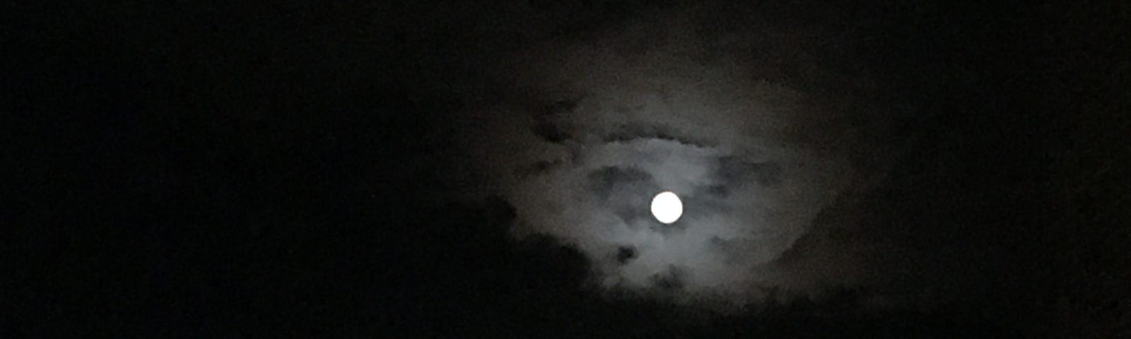 Full moon on dark sky