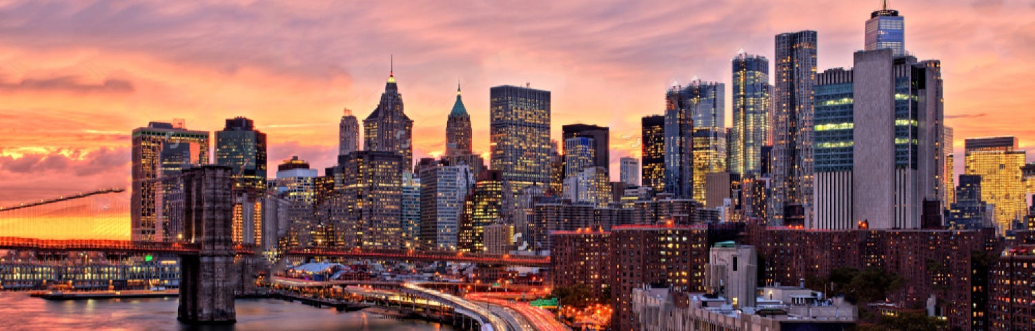 Sunset over Lower Manhattan, New York City