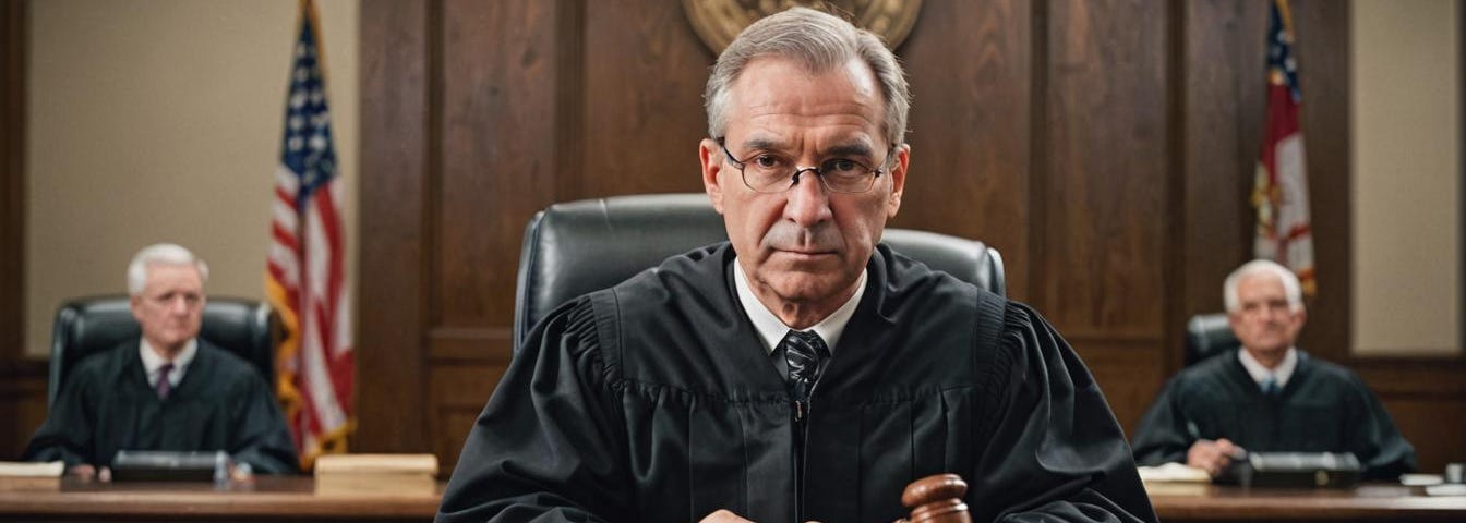 A judge in his courtroom