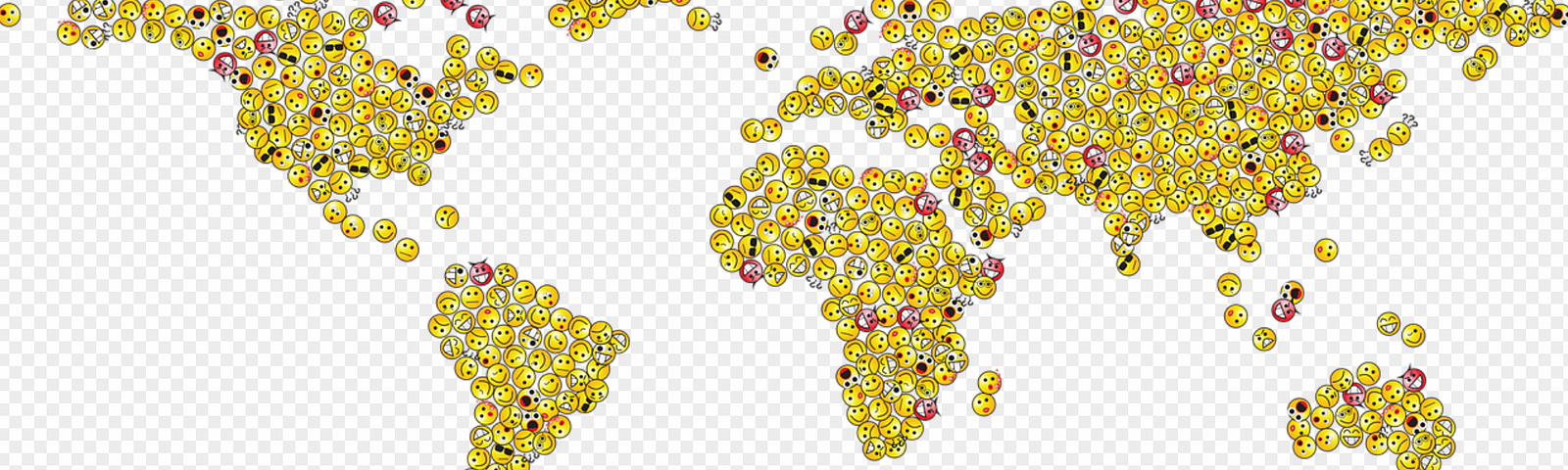 map of the world created with emojis