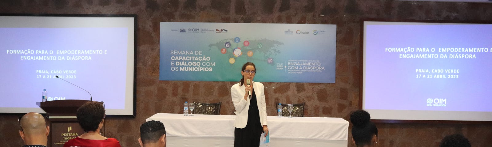 Participants from all 22 municipalities gather for the Diaspora Summit in Praia, Cabo Verde, April 17–21, 2023. IOM