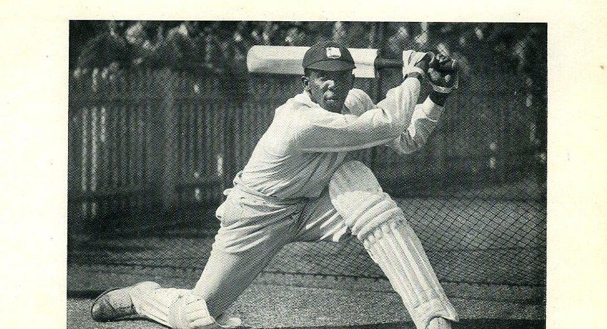 Photograph of Learie Constantine batting
