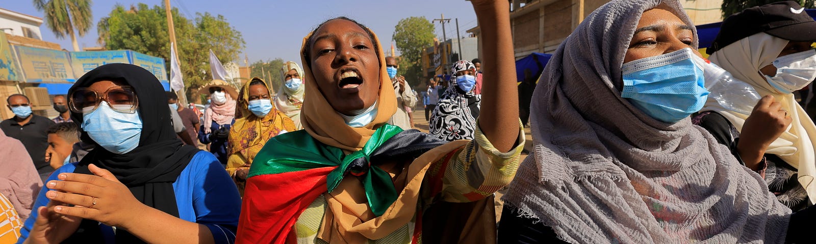 Protesters march during a rally against military rule following the November, 2021, coup in Khartoum, Sudan, December 13, 2021. Photo by Mohamed Nureldin Abdallah/Reuters