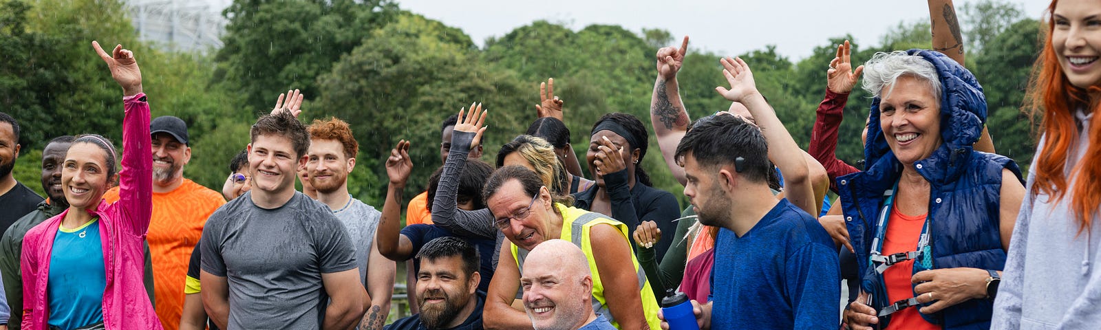 Fun run participants in Leazes Park in Newcastle upon Tyne