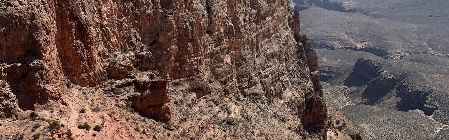 Switchbacks of a hiking path in the Grand Canyon