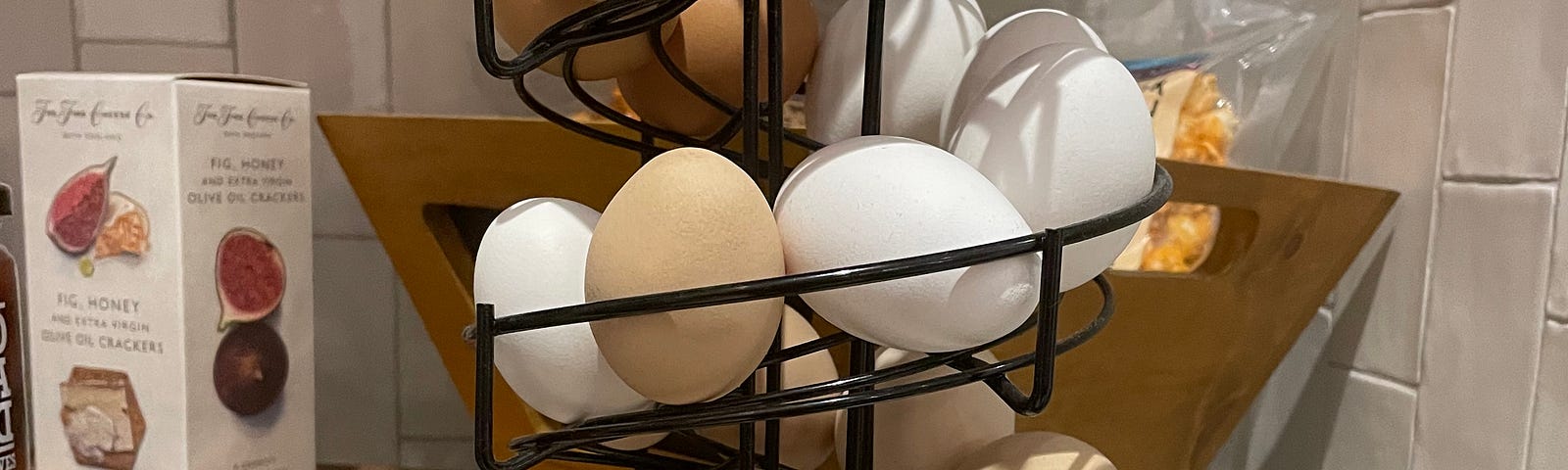 eggs in a spiral display