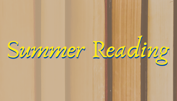 Header that says Summer Reading, with books behind it