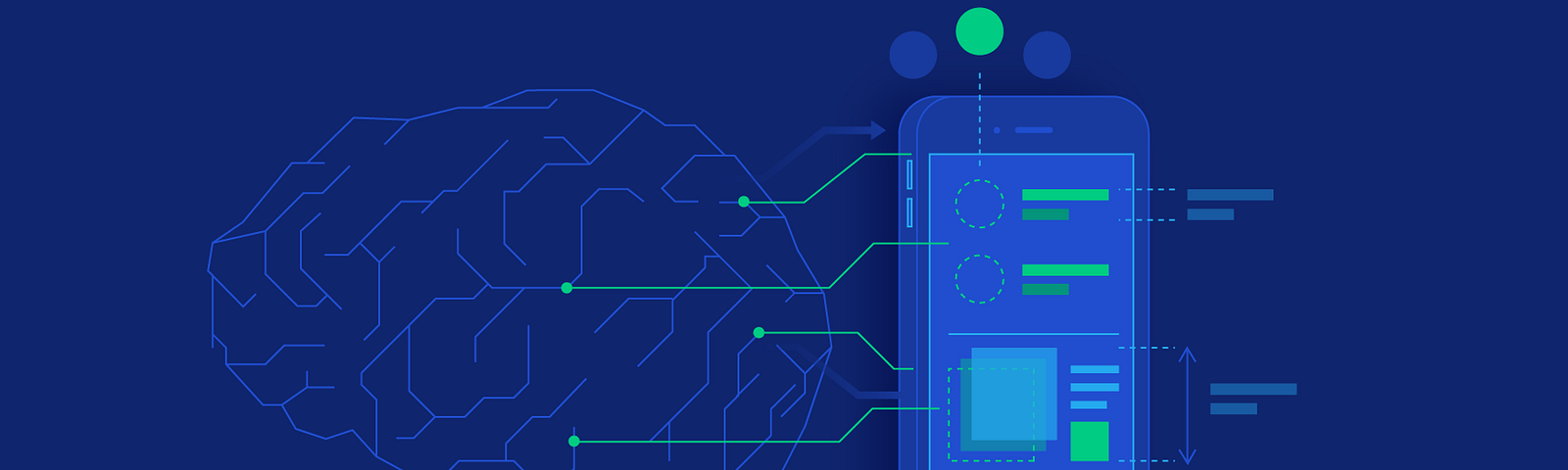 Illustration of a brain and a mobile phone, representing the use of mental models.