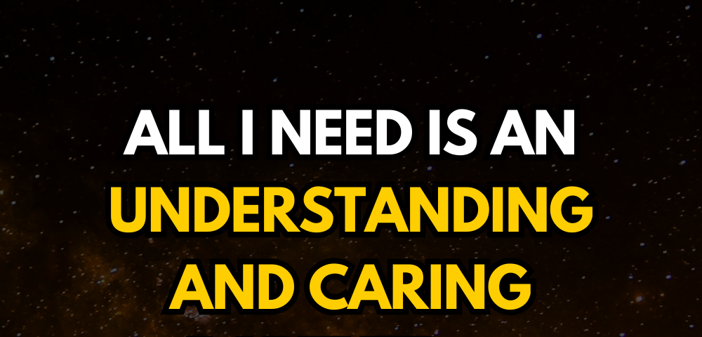 All I Need is an Understanding and Caring Partner 💕