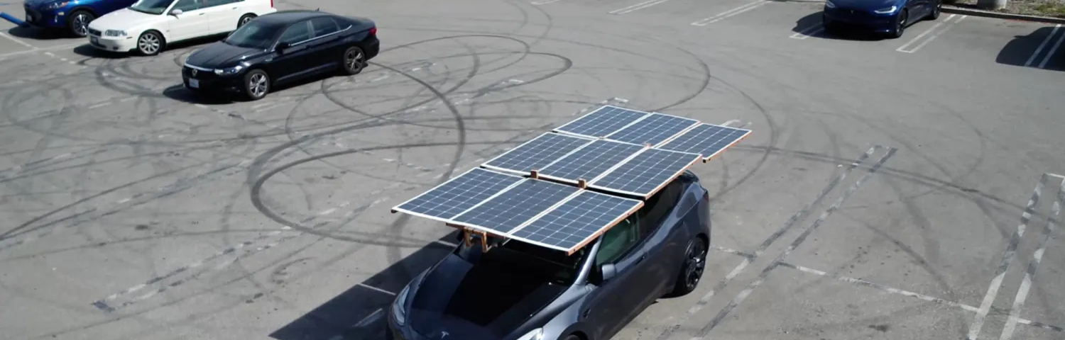 DartSolar’s Panels on top of a Tesla Model Y