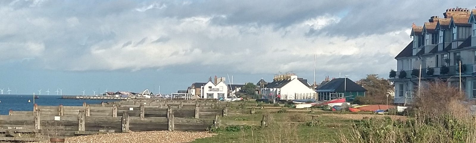 A photograph of my local pub which is on the beach.