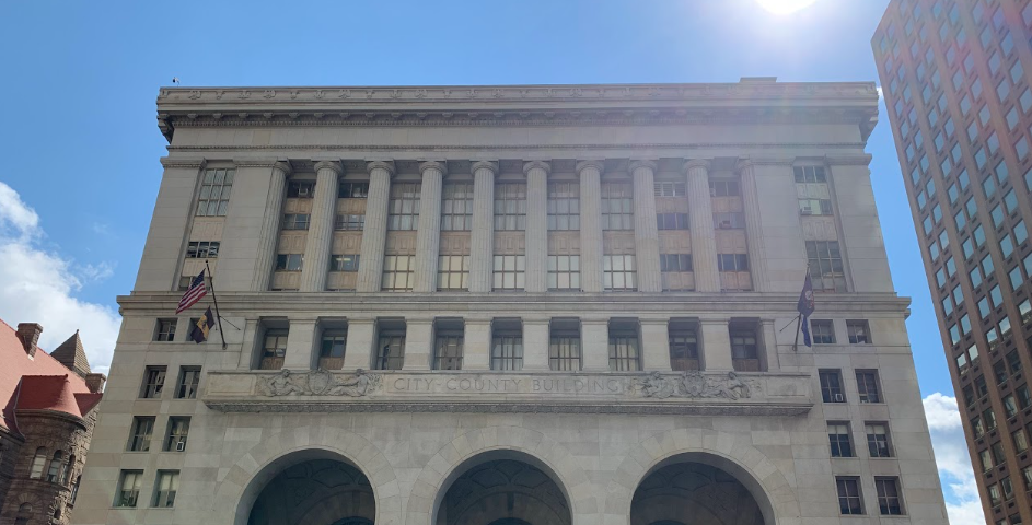 Grant St side of the City-County Building in downtown Pittsburgh