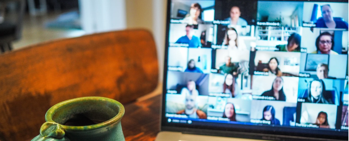 Image of faculty members attending a web meeting.