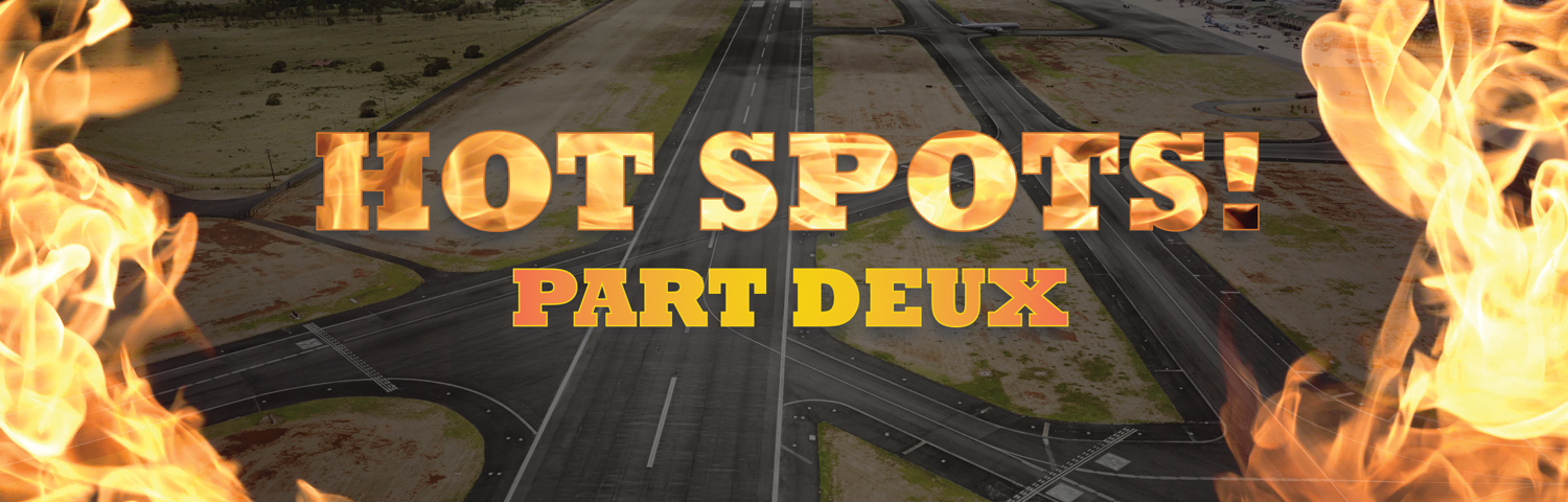 Photo illustration of runway hot spots.