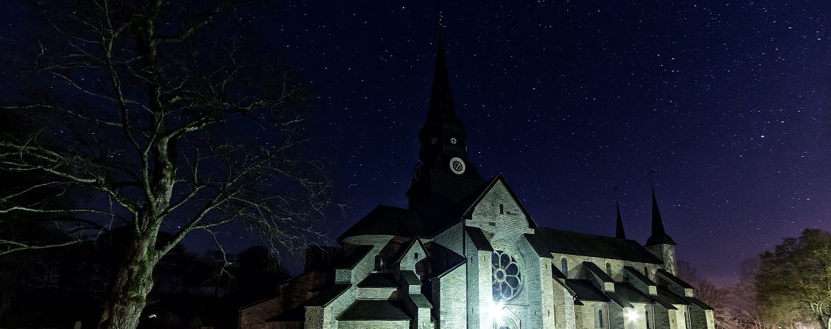 Church in the moonlight