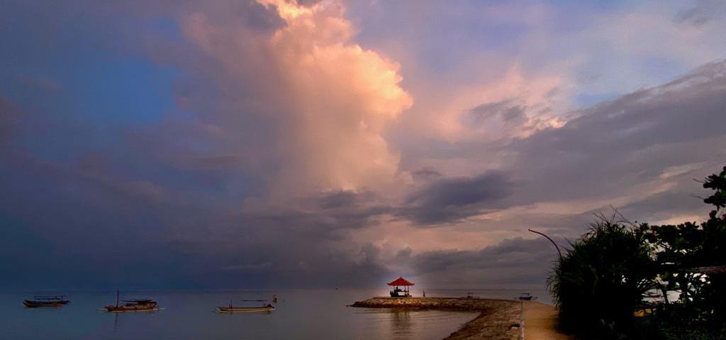 A pier in the afternoon on the island of Bali