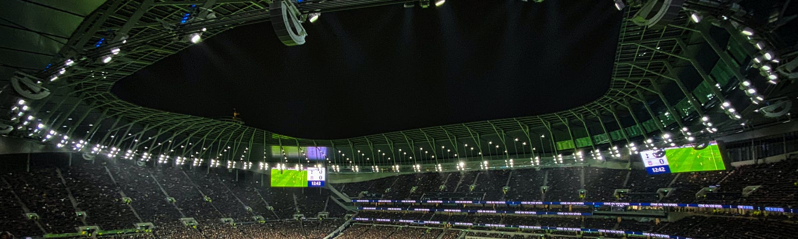 A packed football stadium like the one where England played Ukraine