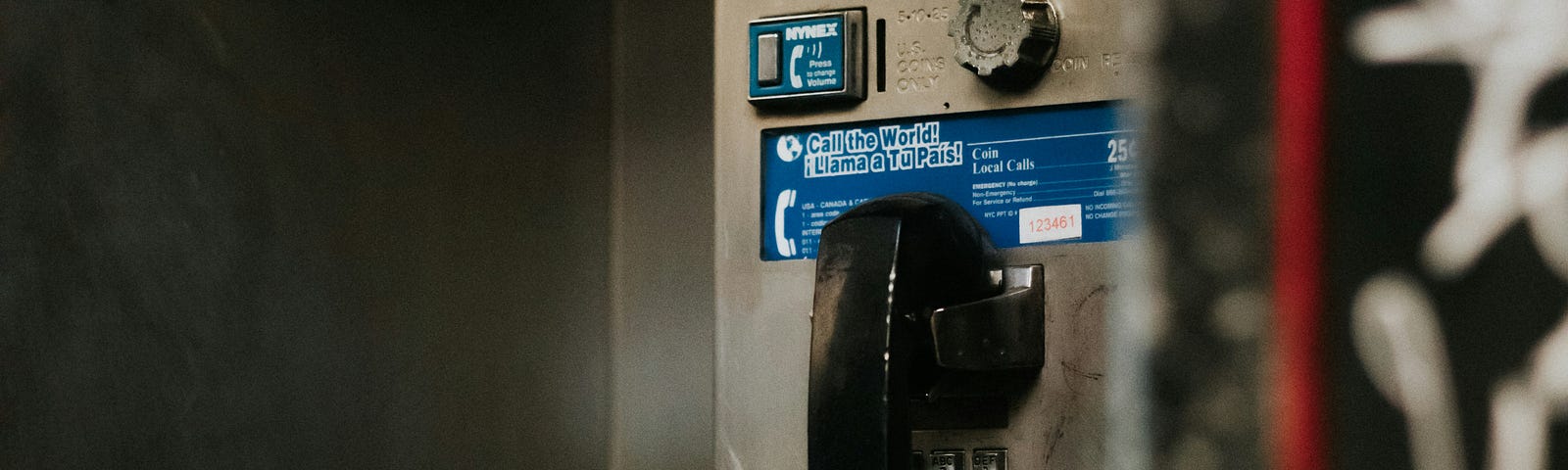 Payphone from the twentieth century.