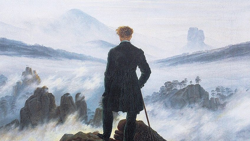 Painting by Caspar David Friedrich Wanderer Above the Sea of Fog in article of Joanna Januszewska
