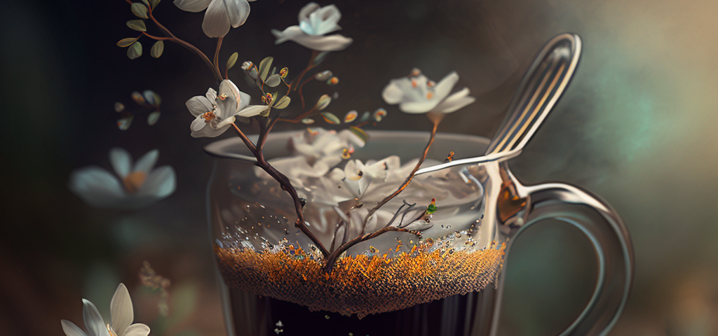 Coffee blooming spring.