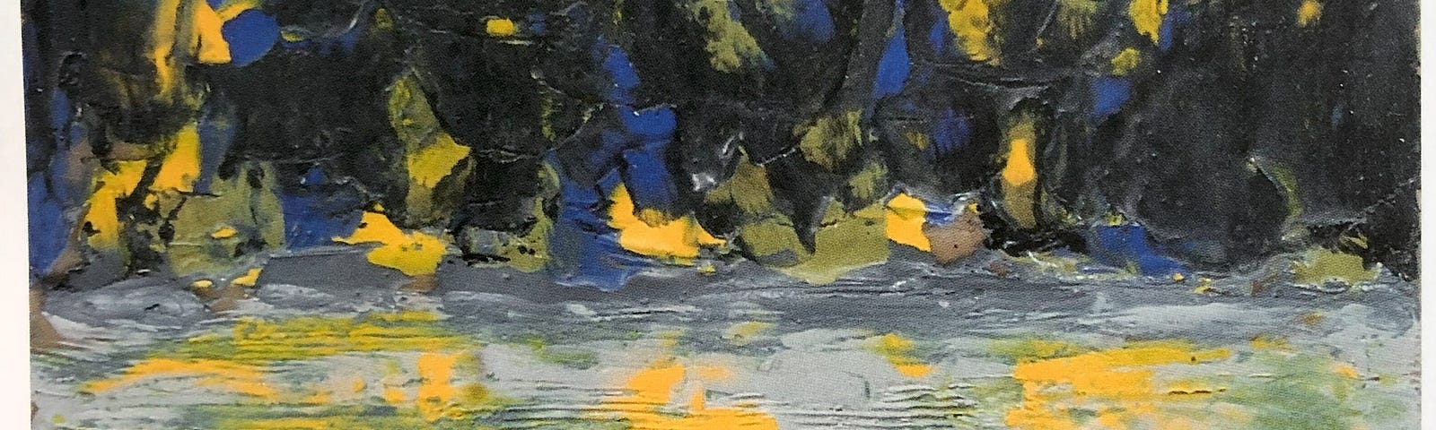 “Sunlit River”, encaustic on panel, by Cynthia Herron, 2007