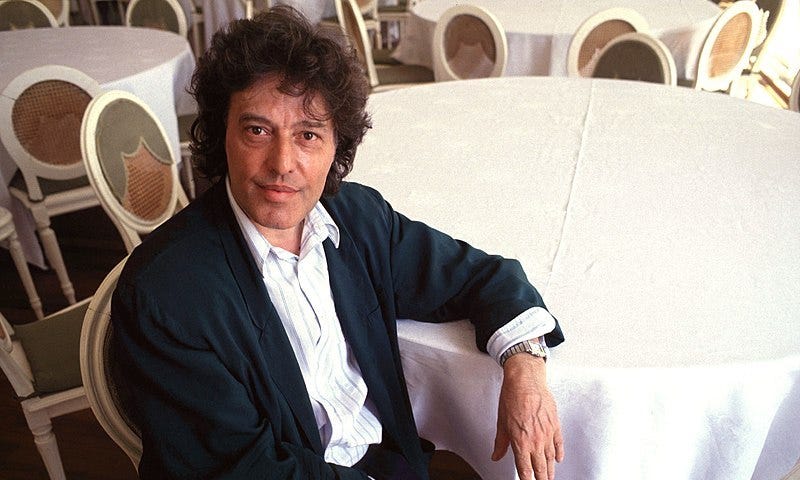 The color photo of playwright Tom Stoppard