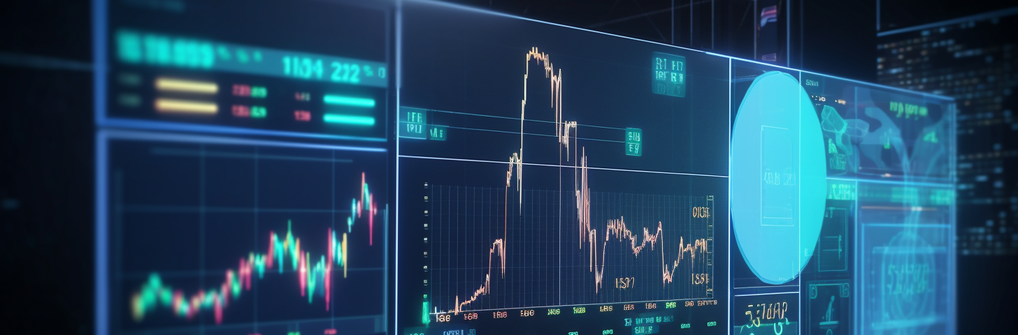 Coding the Perfect Bot for Cryptocurrency Trading, using complex algorithms and machine learning to predict market trends and maximize profit. The bot is displayed on a futuristic holographic screen, with detailed charts and graphs showing its performance in real-time. The environment is a sleek and modern trading floor, bustling with activity as traders work to stay ahead of the competition. The mood is intense and focused, with a palpable sense of excitement and possibility