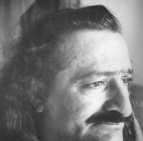 Indian Guru Meher Baba. Photo in black & white, from the 1941. He stop talking for 40 years and was an example of being conscious.