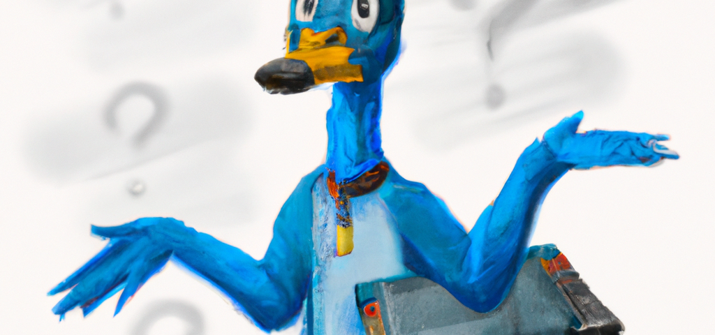A blue duck trying to determine if it’s a data engineer