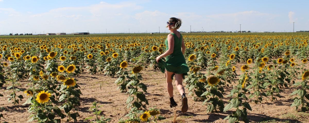 Me Running Through Sunflower Field