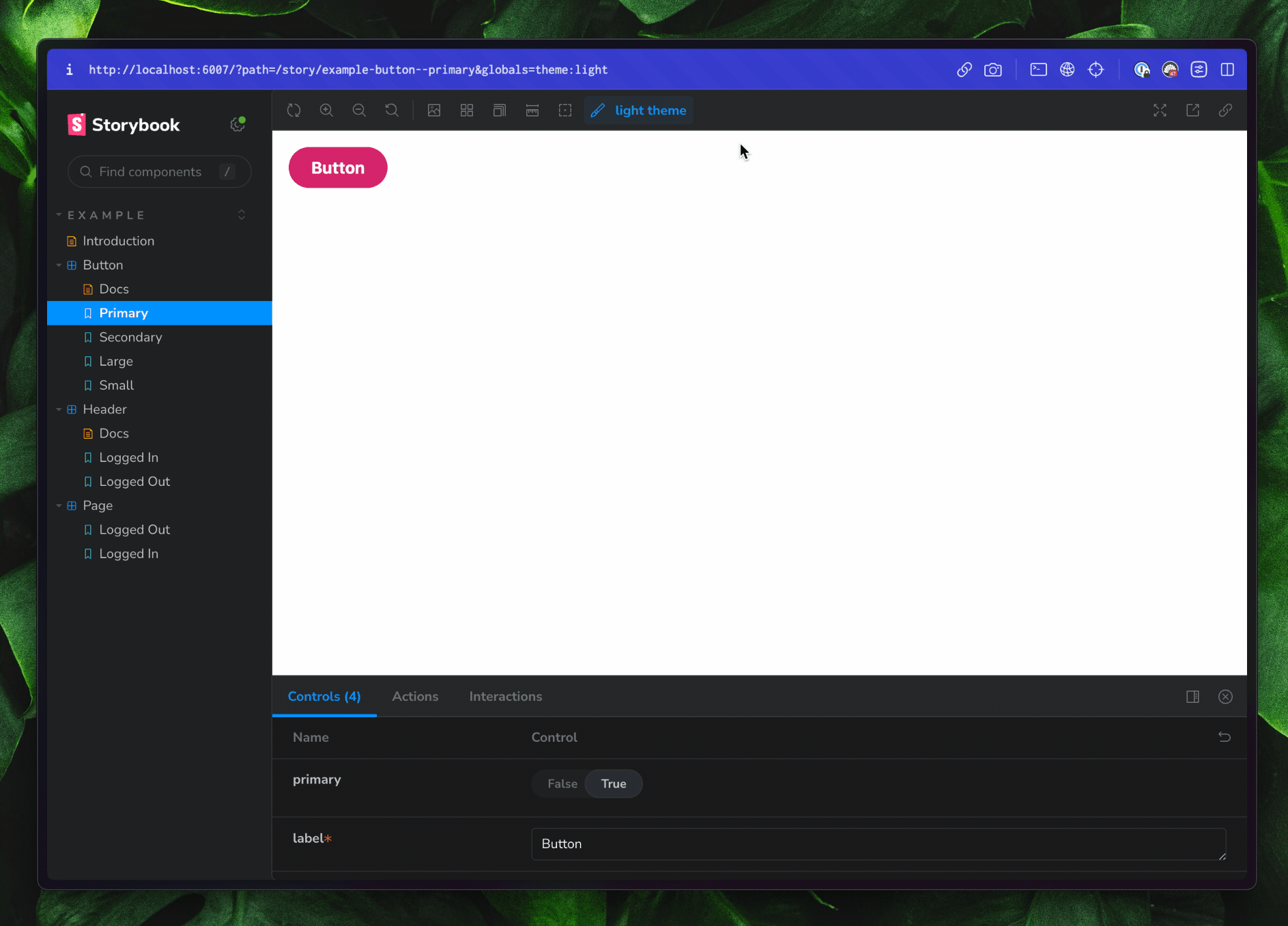 Demonstration of the Theme Switcher addon