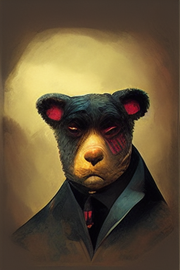wanted poster style image of teddy bear gangster