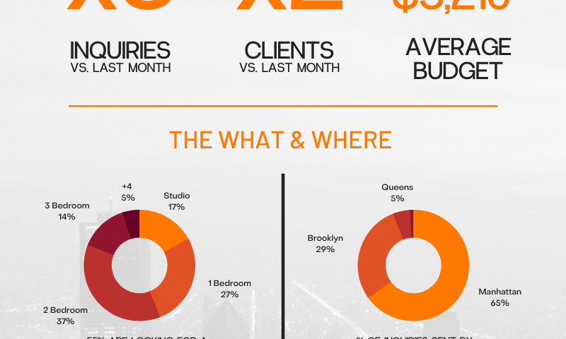 NYC Rental Search Stats such as neighborhoods, amenities and volume.