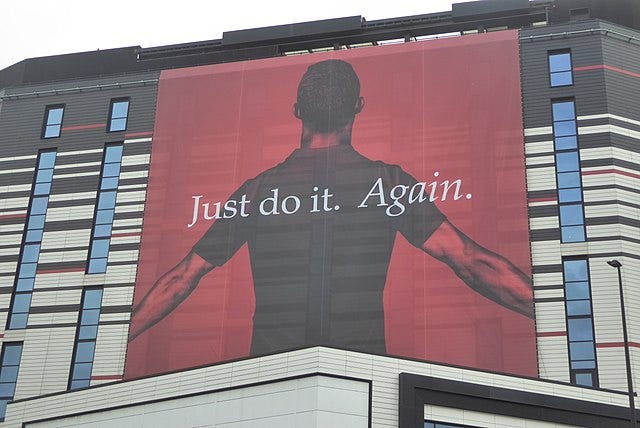 A mural of Cristiano Ronaldo hung at Old Trafford on his first game back in Manchester United squad in 2021 against Newcastle where he netted two goals. It has the inscription — “Just do it. Again” and this now depicts Man United current situation. If only they could blame Ronaldo again.