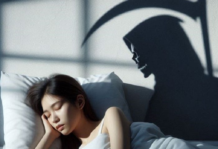 A woman sleeping