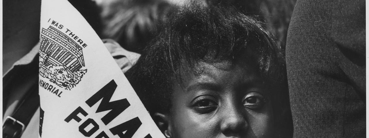 A girl at the 1963 March on Washington for Jobs and Freedom.