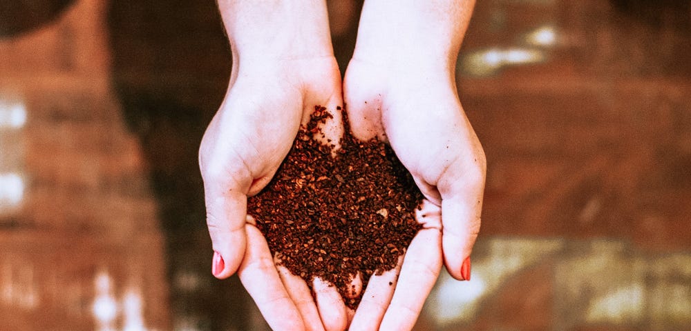 Hands holding soil