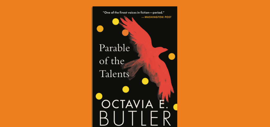 The book cover for Parable of the Talents by Octavia E. Butler against a plain background.
