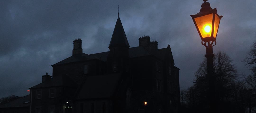 A priest’s house at night, in Mullingar, Westmeath (Ireland).