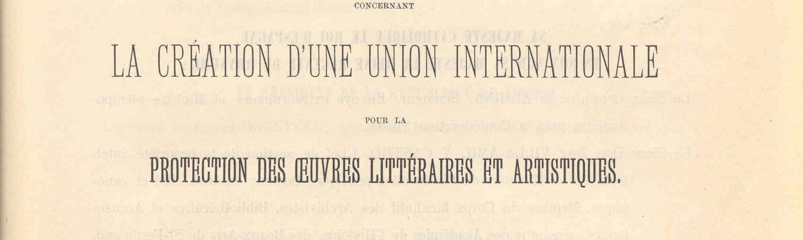 The front page of the Berne Convention of 1886