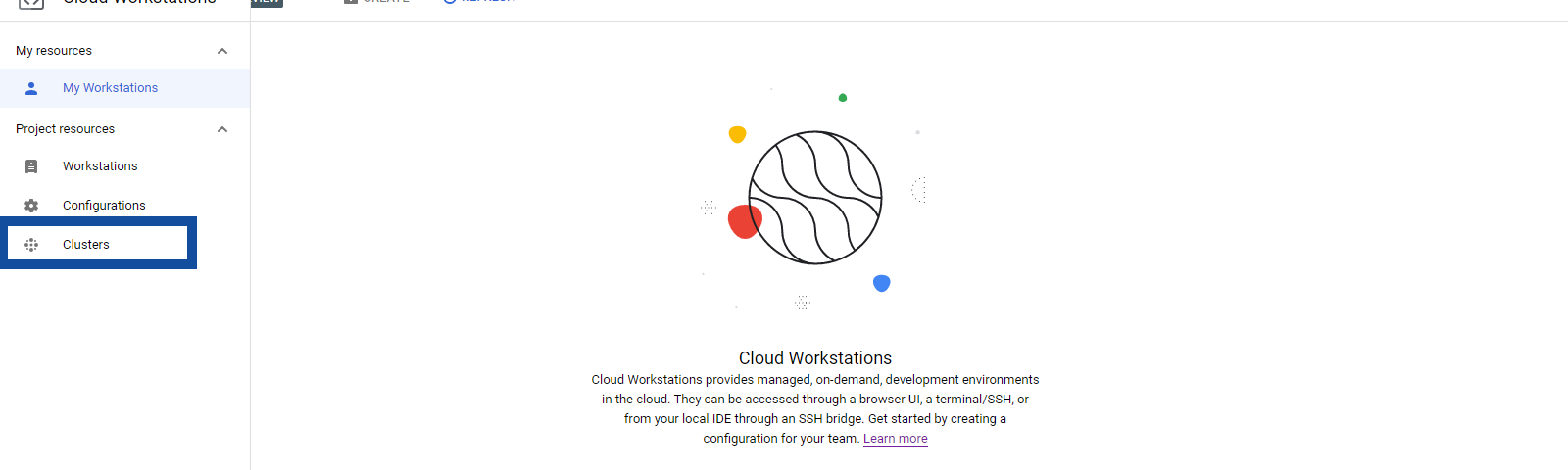 Google Cloud Platform Workstations space