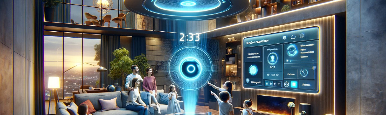 A glimpse into the future: Family time redefined by voice assistant technology, bringing us closer to a world where conversations with AI enrich our daily lives.