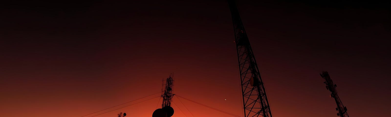 Radio Towers in Brazil at Sunset