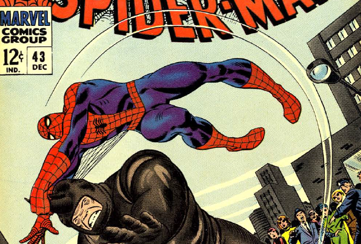 John Romita’s cover to The Amazing Spider-Man #43. Spidey fights the Rhino.