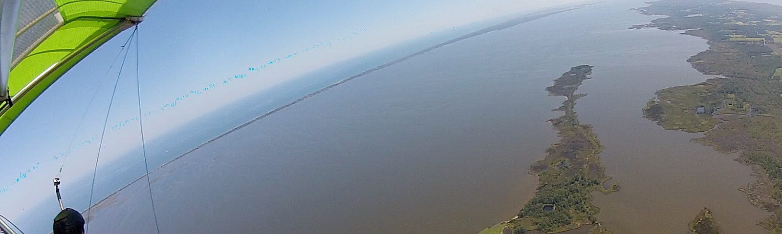 Hang gliding 2,000 feet above the Outer Banks of North Carolina.