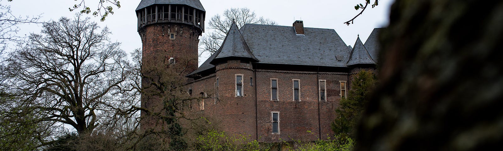 View of castle Burg Linn. Krefeld, Germany, March 22, 2024.